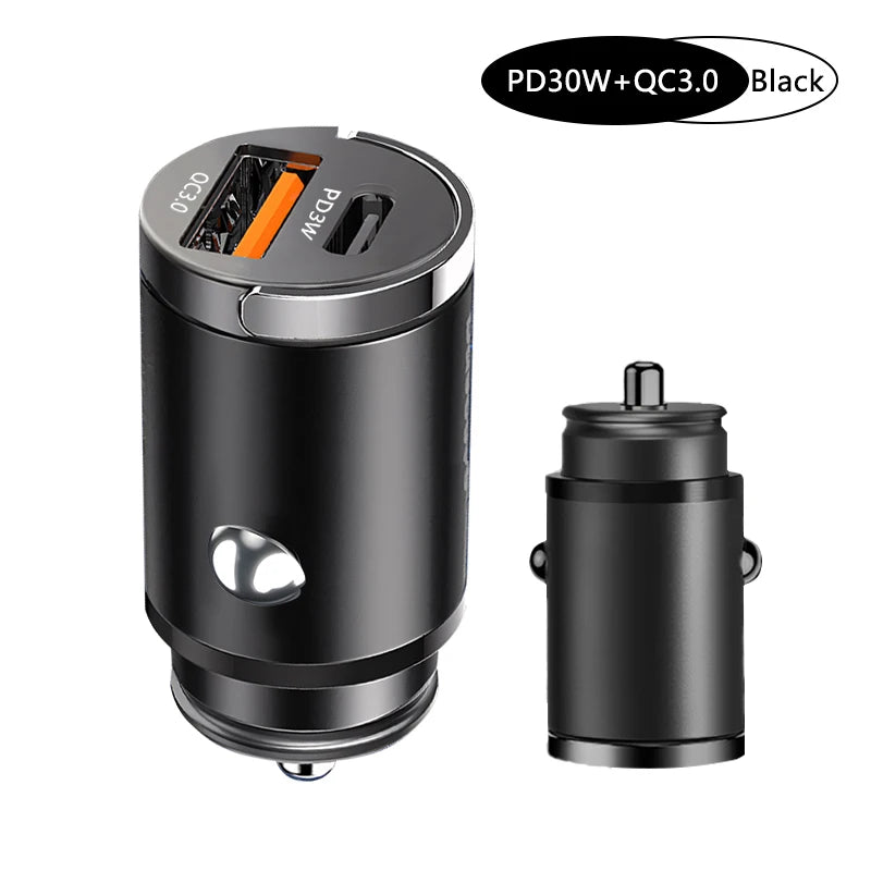 100W Mini Car Charger Lighter Fast Charging for iPhone QC3.0 Mini PD USB Type C Car Phone Charger for Xiaomi Samsung Huawei - Image 2