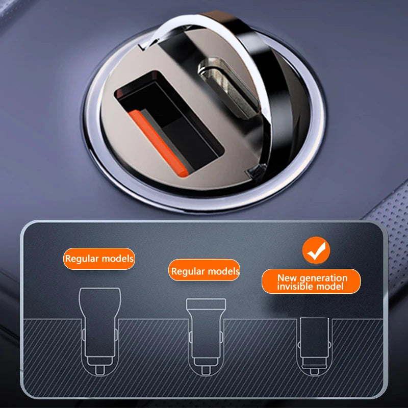 100W Mini Car Charger Lighter Fast Charging for iPhone QC3.0 Mini PD USB Type C Car Phone Charger for Xiaomi Samsung Huawei - Image 4