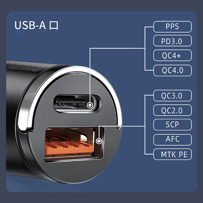 100W Mini Car Charger Lighter Fast Charging for iPhone QC3.0 Mini PD USB Type C Car Phone Charger for Xiaomi Samsung Huawei - Image 8
