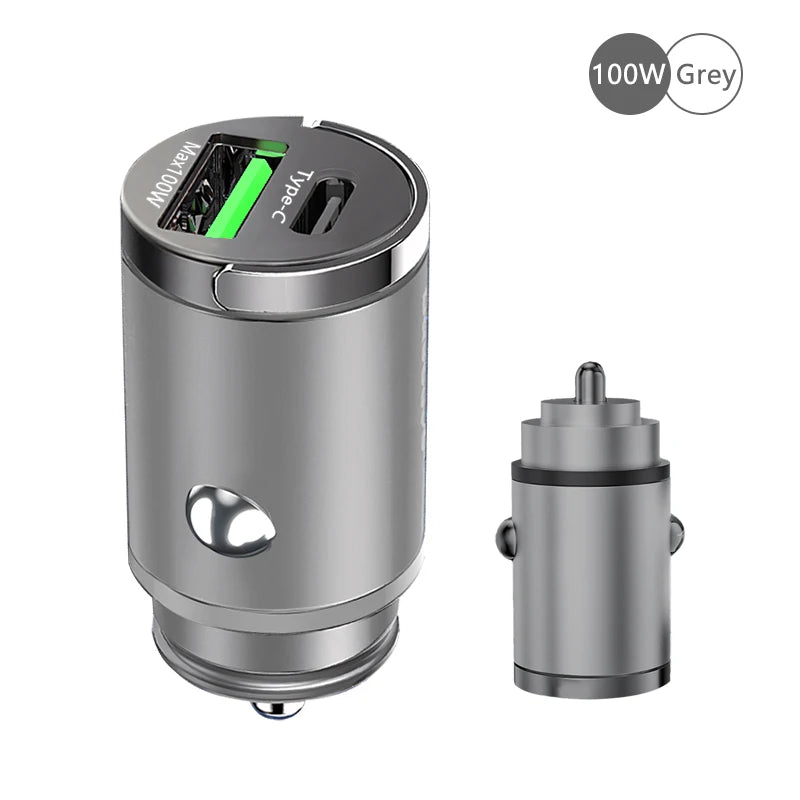 100W Mini Car Charger Lighter Fast Charging for iPhone QC3.0 Mini PD USB Type C Car Phone Charger for Xiaomi Samsung Huawei - Image 10