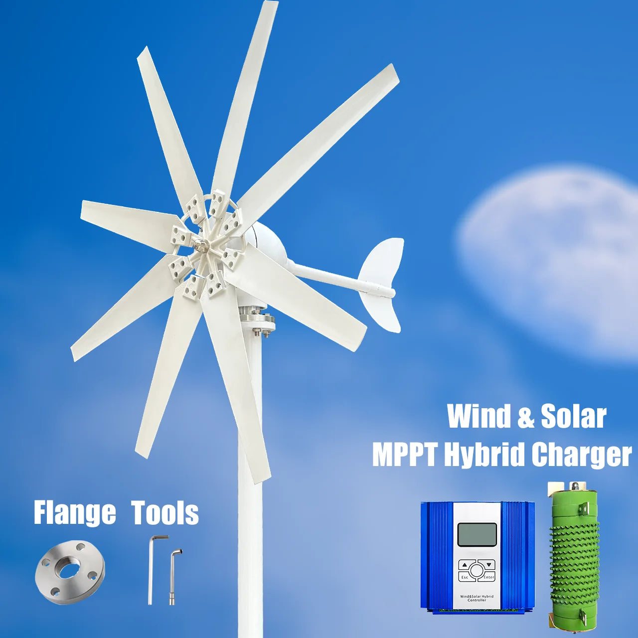 3000W High Efficiency Wind Turbine Off Grid System 12V 24V 48V Output Voltage 220V 230V 240V Home Appliance Power Supply System - Image 7