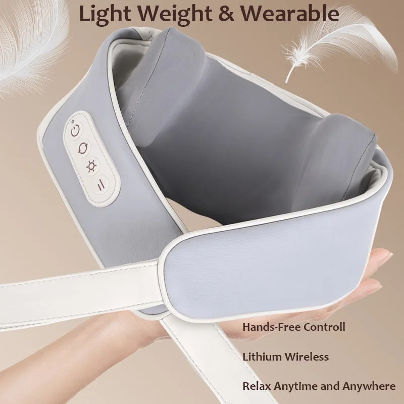 JianYouCare electrical neck shoulder body massager Heated Kneading Shiatsu Shawl Cervical back Massage machine Relieve fatigue - Image 8