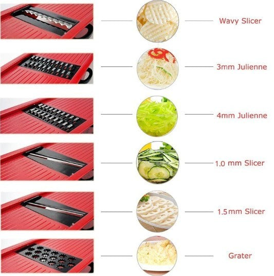 Stainless Steel 6 Blades Vegetable Slicer - Image 3
