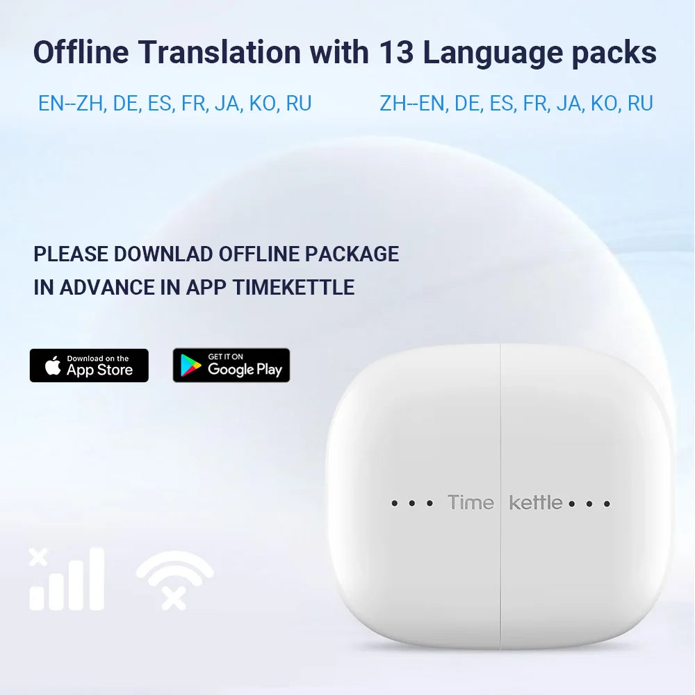 TimeKettle M3 Language Simultaneous Translator Headset Business Interpretation Earphone Travel Voice Translation Earbuds - Image 5